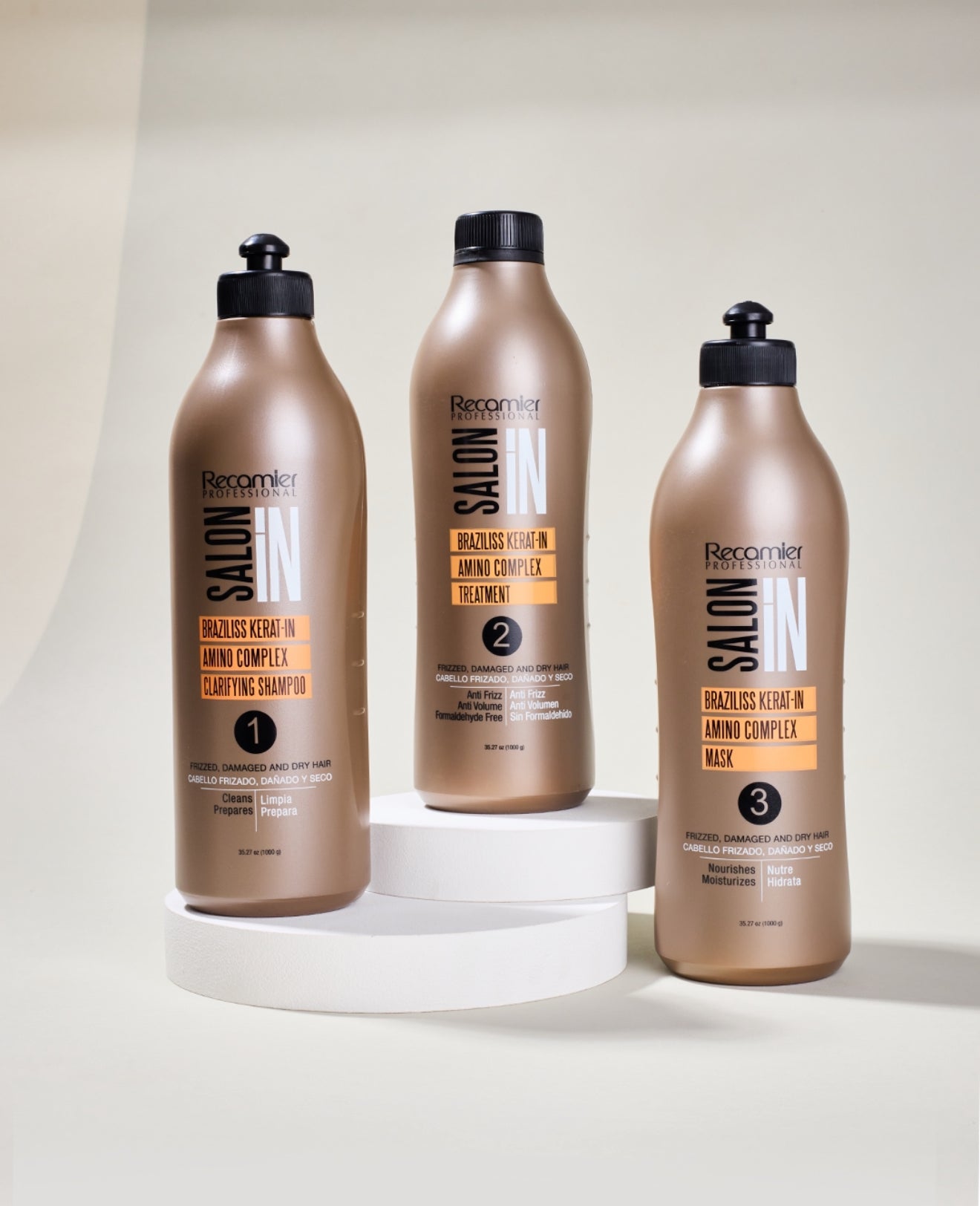 Recamier 3-Step System SalonIn Braziliss Keratin Hair Brazilian Straightening Treatment