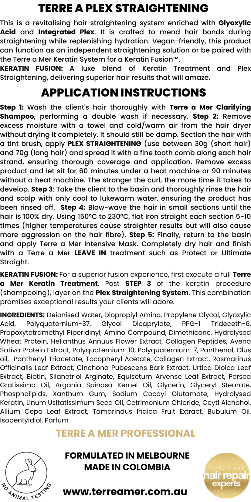 Terre a Mer Plex Nanoplasty Straightening (500ml)