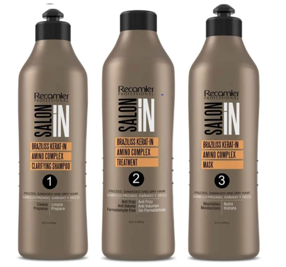 Recamier 3-Step System SalonIn Braziliss Keratin Hair Brazilian Straightening Treatment