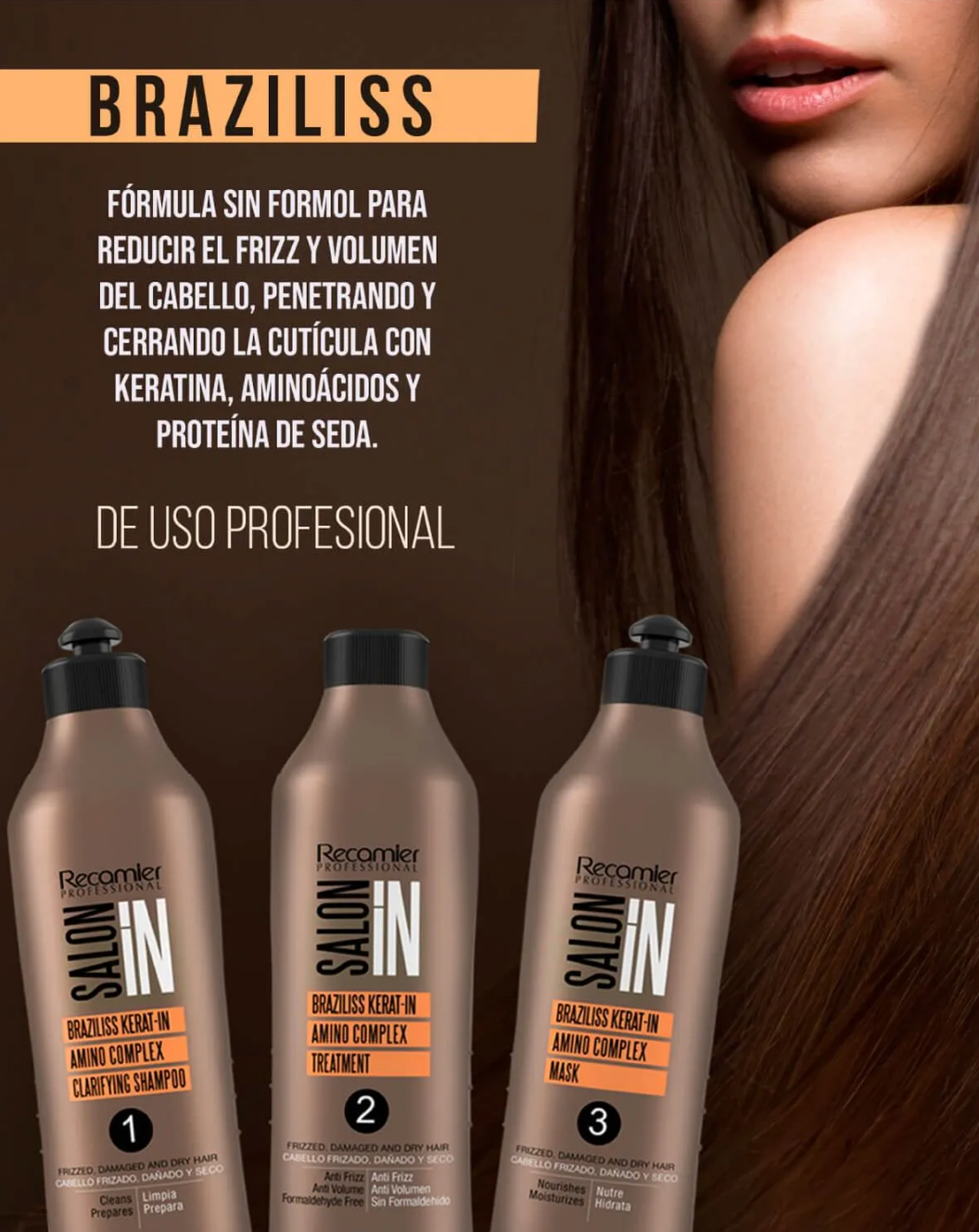 Shampoo Recamier Alisado Keratina Alisado Frances Aminoacidos